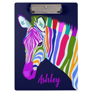 Rainbow Zebra Clipboard