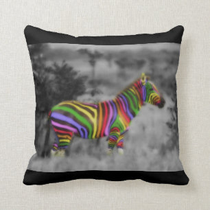 Rainbow Zebra Cushion