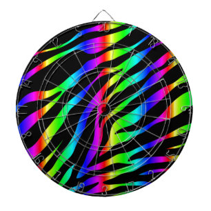 rainbow zebra dartboard