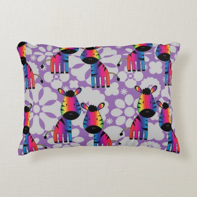 Rainbow Zebra Decorative Cushion (Front)