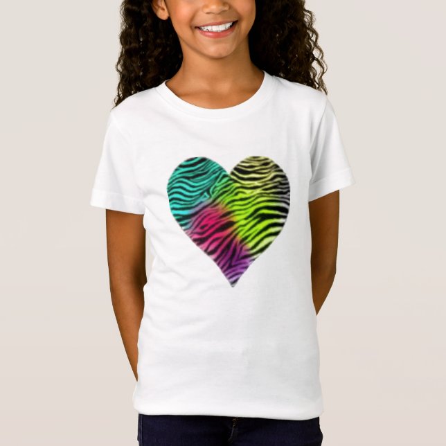 Rainbow Zebra Heart Tee (Front)