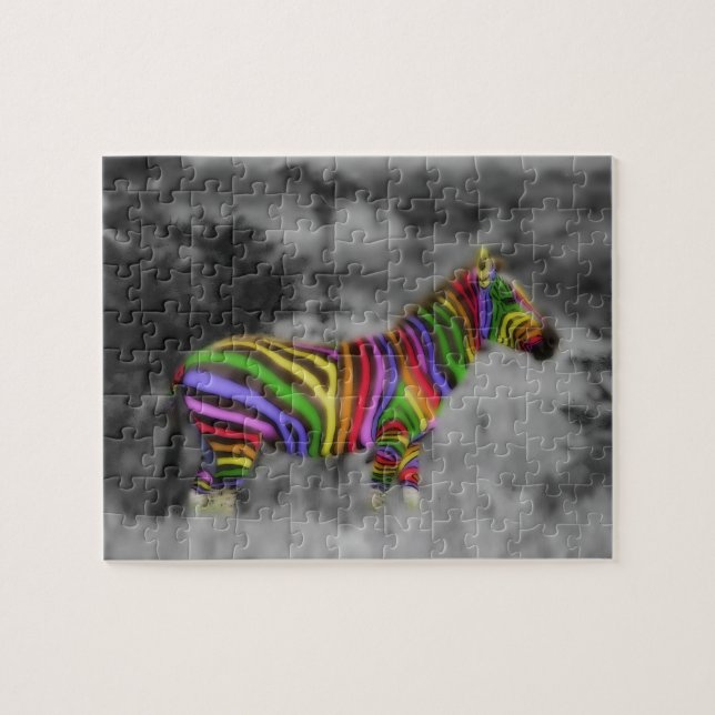 Rainbow Zebra Jigsaw Puzzle (Horizontal)