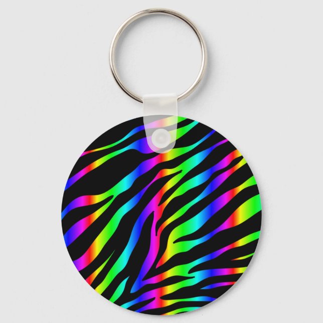 rainbow zebra key ring (Front)