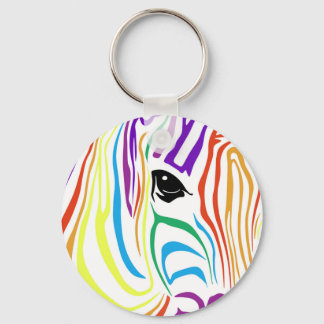 Rainbow Zebra Keychain