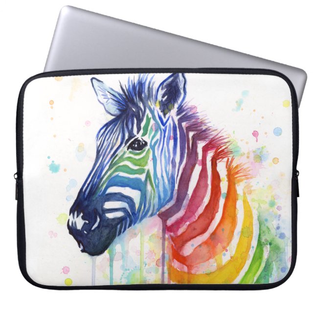 Rainbow Zebra Laptop Case (Front)