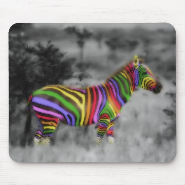 Rainbow Zebra Mouse Mat (Front)