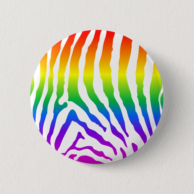 Rainbow Zebra Pattern 6 Cm Round Badge (Front)