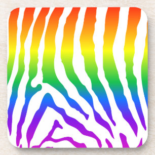 Rainbow Zebra Pattern Coaster