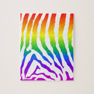 Rainbow Zebra Pattern Jigsaw Puzzle