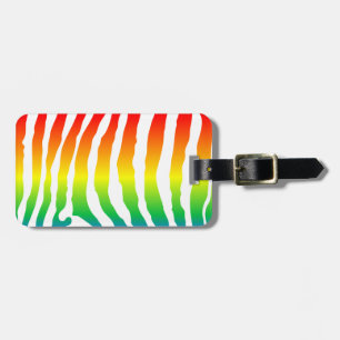 Rainbow Zebra Pattern Luggage Tag