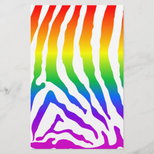Rainbow Zebra Pattern Stationery