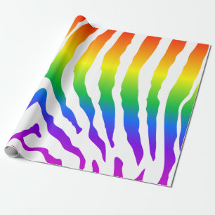 Rainbow Zebra Pattern Wrapping Paper