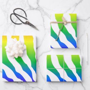 Rainbow Zebra Pattern Wrapping Paper Sheet