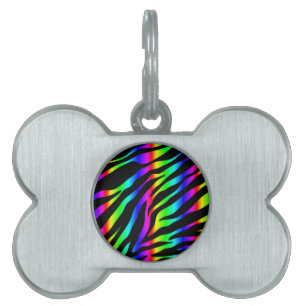 rainbow zebra pet tag