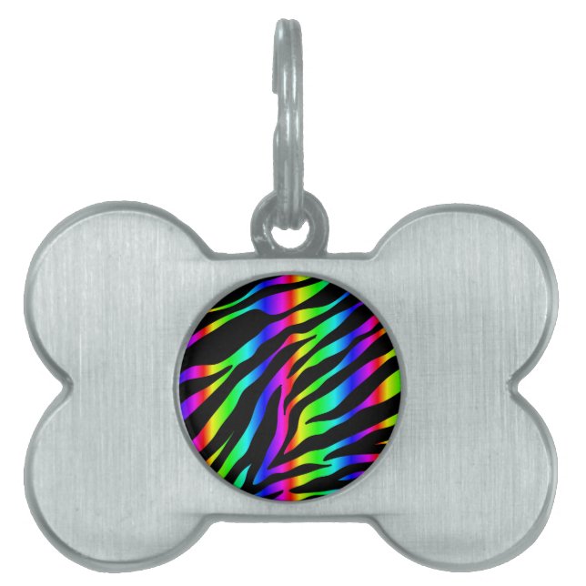 rainbow zebra pet tag (Front)
