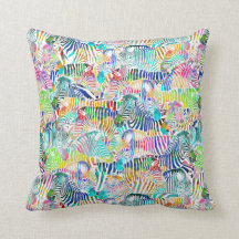 Rainbow Zebra Pillow