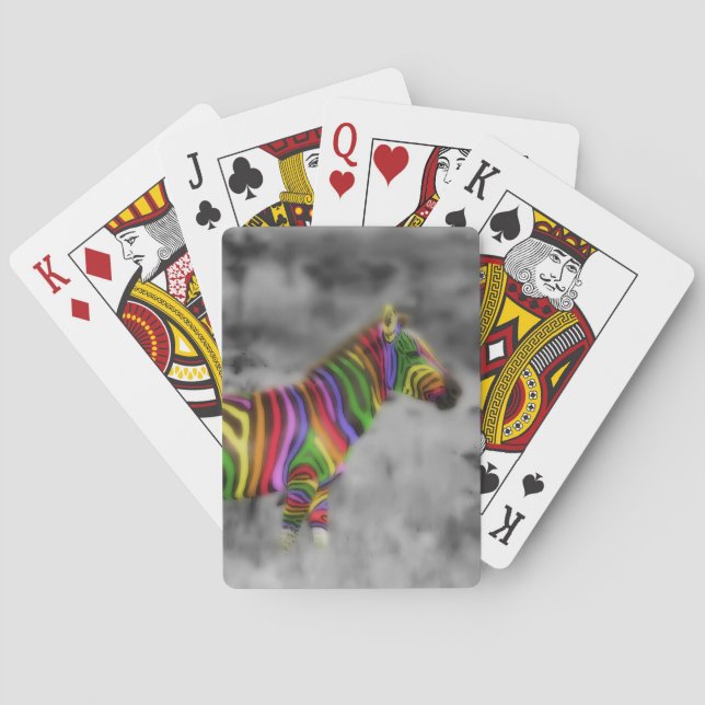 Rainbow Zebra Playing Cards (Back)
