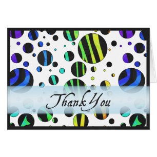Rainbow Zebra Polka Dot Pattern Thank You