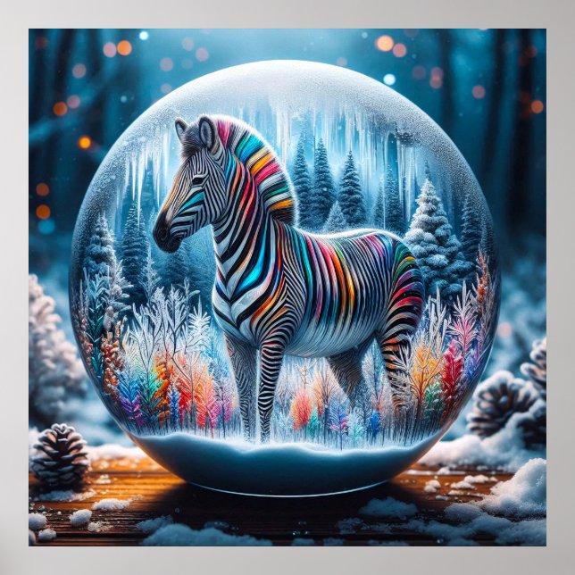 Rainbow Zebra Poster (Front)
