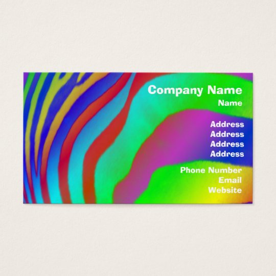 Rainbow Zebra Print Business Card