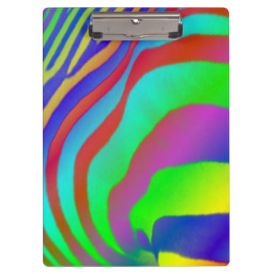 Rainbow Zebra Print Clipboard