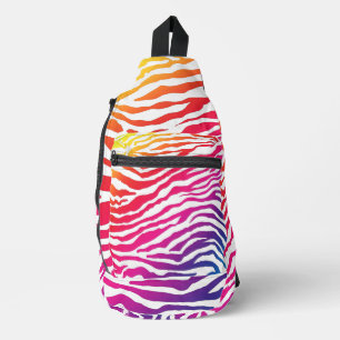 Rainbow Zebra Sling Bag