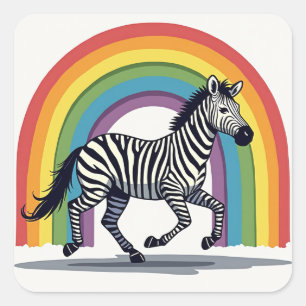 Rainbow Zebra Sticker 