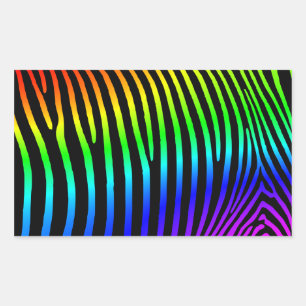 Rainbow Zebra Stripes Rectangular Sticker