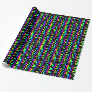 rainbow zebra wrapping paper