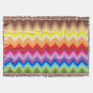 Rainbow Zig Zag Throw Blanket