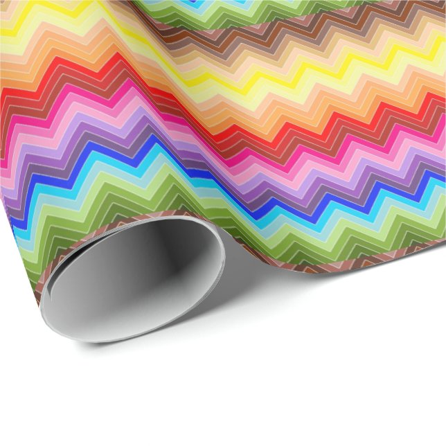 Rainbow Zig Zag Wrapping Paper (Roll Corner)