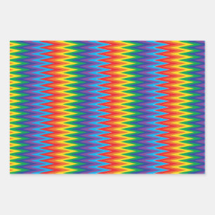 Rainbow Zigzag Pattern Wrapping Paper Sheet