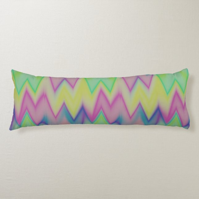 Rainbow Zigzags   Body Cushion (Front)