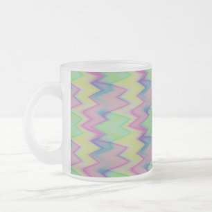Rainbow Zigzags    Frosted Glass Coffee Mug