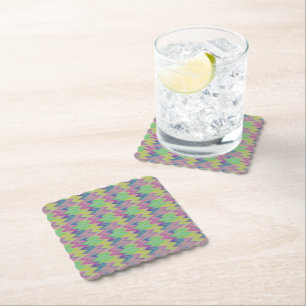 Rainbow Zigzags Paper Coaster