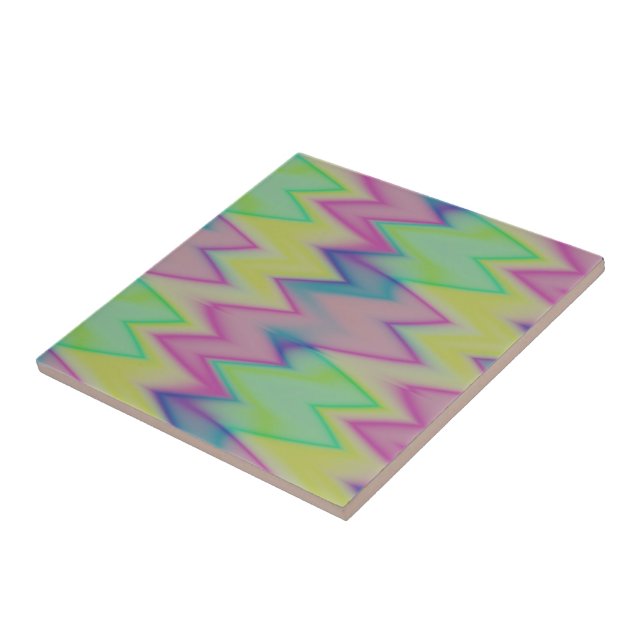 Rainbow zigzags tile (Side)