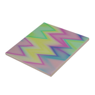 Rainbow Zigzags Tile