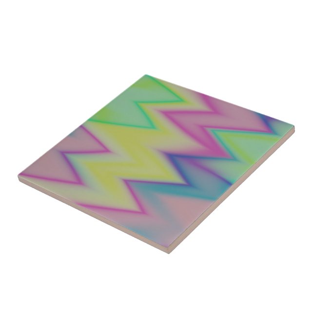 Rainbow Zigzags   Tile (Side)