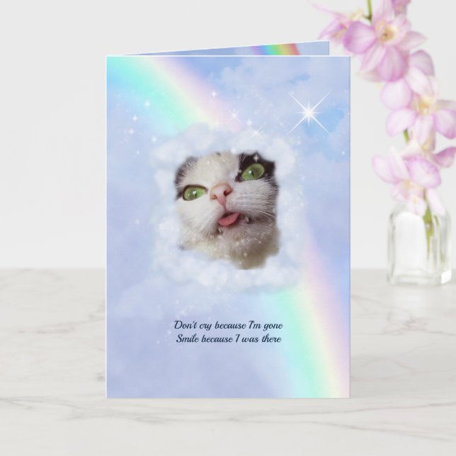 RainbowBridge PetLoss Ann. w. your text & photo) Card (Orchid)