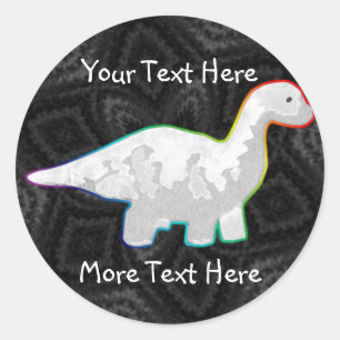 Rainbowed White Dinosaur Stickers