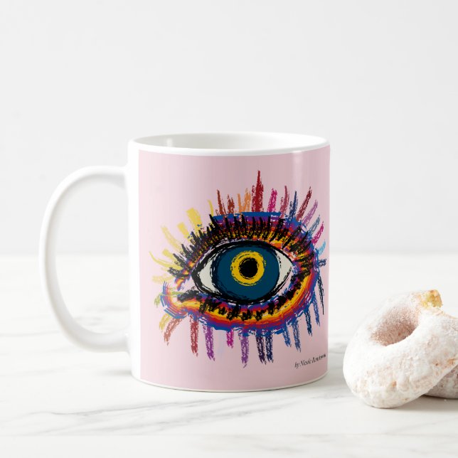 Rainboweye - rosé coffee mug (With Donut)