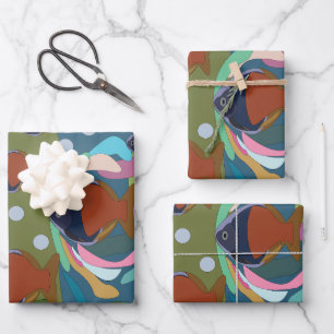 Rainbowfish Under The Sea Aquatic Birthday Party Wrapping Paper Sheet