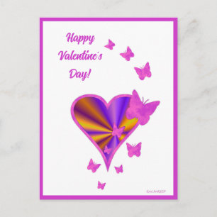 Rainbowheart and Butterfly Postcard
