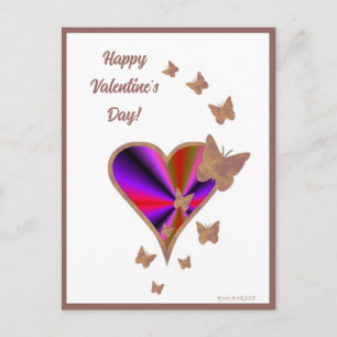 Rainbowheart and Butterfly Postcard