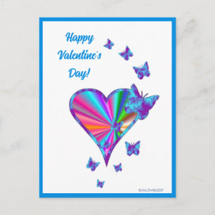 Rainbowheart and Butterfly Postcard