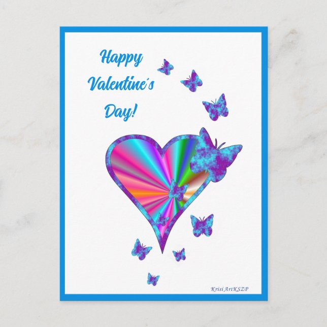 Rainbowheart and Butterfly  Postcard (Front)