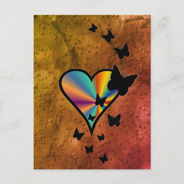 Rainbowheart and Butterfly Postcard (Front)