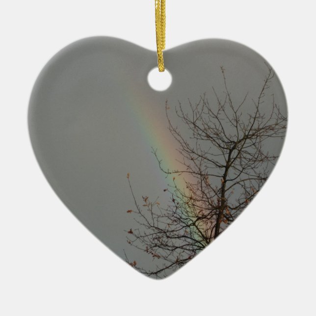 rainbowheart ceramic tree decoration (Front)