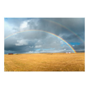 Rainbows against stormy sky photo print