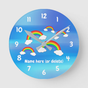 Rainbows and Clouds Acrylic wall clock